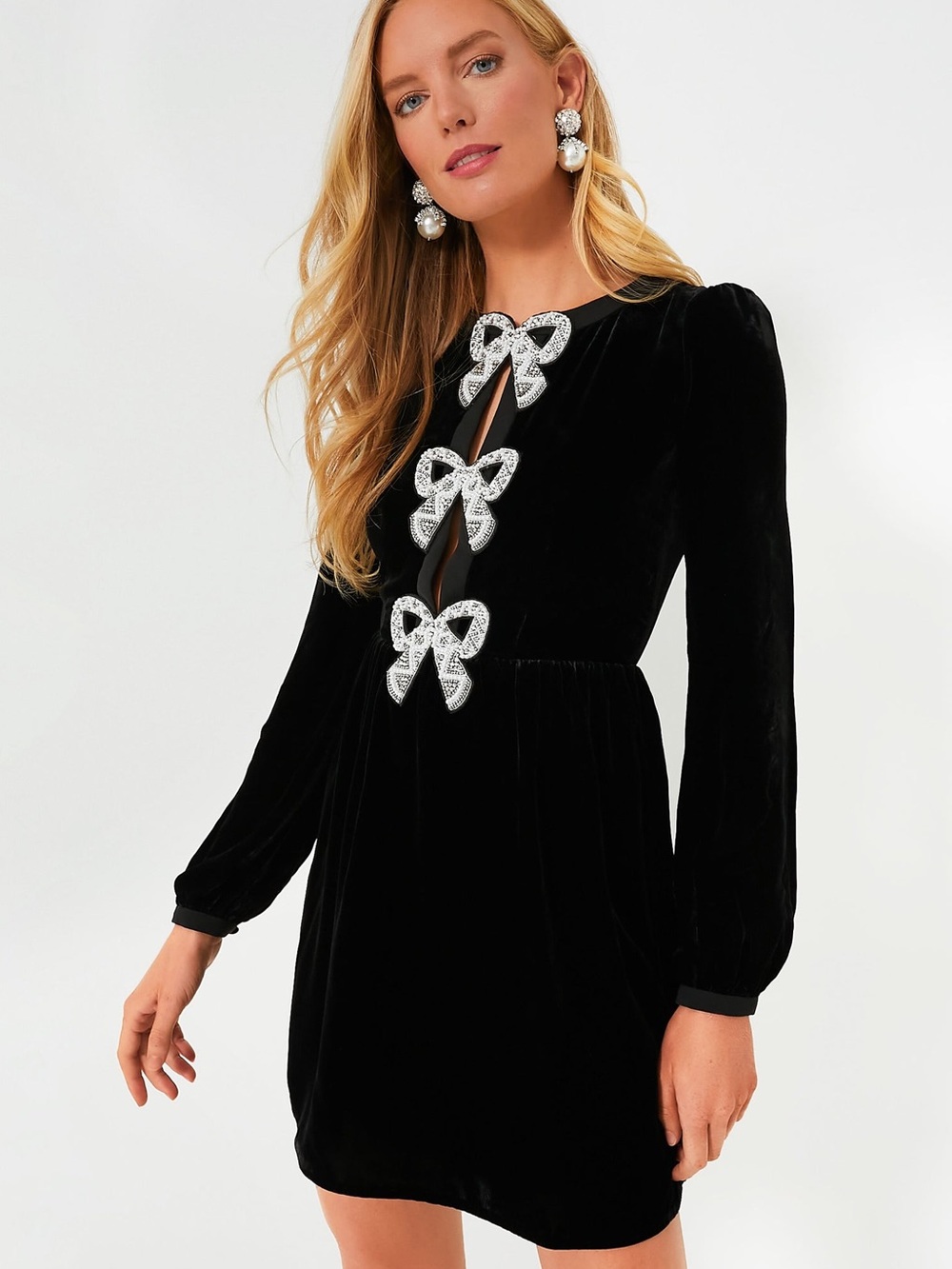 Saloni Camille Bows Mini Dress US 4 EU8